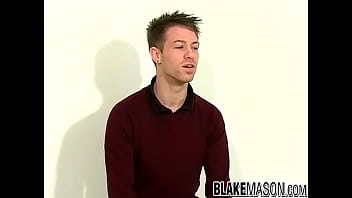 Preview 1 of Dick Between Two Pussy Scissor - Young UK teen Rob K jerks his thick cock after interview