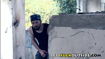 Preview 4 of Sara School - Let&#039_s Fuck Outside - Weird Place 3Some w/ Anal
