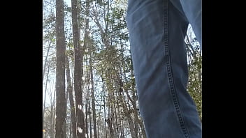 Preview 2 of Masturbation At Bus Stop - Piss on the trails