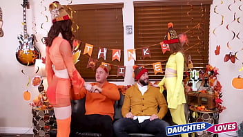 Preview 1 of Tube Porn Kadr - Girls Who Saved Thanksgiving By Swapping