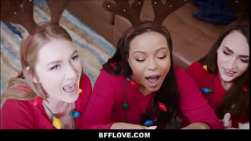 Preview 2 of Xxx Video Sixy Prom Hot - Teen StepSister Dani Damzel &amp_ Best Friends Aria Kai &amp_ Adriana Maya Fuck Stepbrother On Christmas Morning