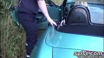 Preview 1 of Bella Diamon - Hot lesbians caught by firemen in car