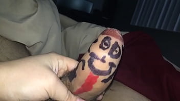 Preview 2 of Leydy Fuked - Stella drew a face on my penis and plays with him