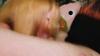 Preview 3 of Japan Old Men And Young Sex - Amateur Blonde Wife Roxy Gives A Wet Sloppy Blowjob with Facial Cumshot Ending