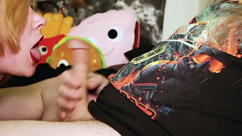 Preview 1 of Japan Old Men And Young Sex - Amateur Blonde Wife Roxy Gives A Wet Sloppy Blowjob with Facial Cumshot Ending