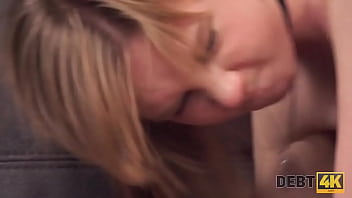 Preview 4 of Homemade Hidden Cam - DEBT4k. Teen Schuldner zahlt f&uuml_r Schulden mit zartem Mund und Vagina