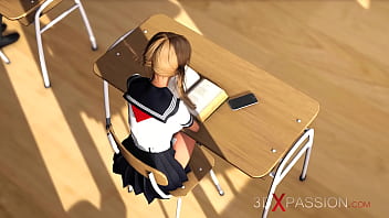 Preview 1 of Old Mann Xxx - 3d dickgirl teacher fucks a cute girl in the dungeon