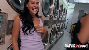Preview 1 of Mean Private - Sexy teen brunette gets horny and get fucked deep from behind at the local laundromat - Jade Greene,  Tony Rubino