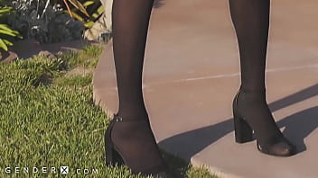 Preview 1 of Horse Xxx Vildeo Hxe The Uk - GenderX - Sexy Transgender Latina Pleases Man