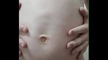 Preview 3 of Bagbors Xxx Hd - Drinking 1.5l water into already full belly - burps,  navel play,  digestion sounds