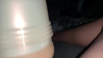Preview 3 of Mell Fist - Horny boy cums with Lana Rhoades Fleshlight while home alone
