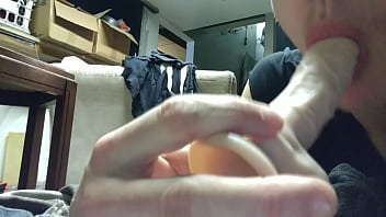 Preview 2 of Japan Stemom - Sucking my dildo