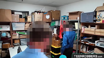 Preview 2 of Tushy Lana Rhoades Lana Part 4 - Two Guards Groping Inappropiately to Horny Teen Thief - Teenrobbers.com