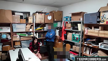 Preview 1 of Tushy Lana Rhoades Lana Part 4 - Two Guards Groping Inappropiately to Horny Teen Thief - Teenrobbers.com