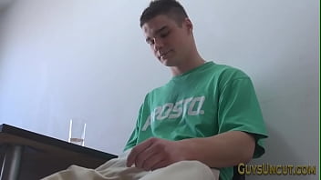 Preview 1 of Jgaxxx - Buff hunk pulls foreskin and tugs cock