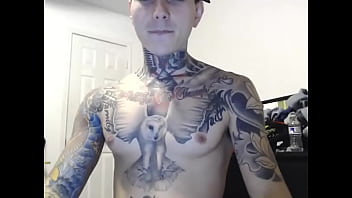 Preview 1 of Free Porn Video Solo - Hot tattoo guy with big cock