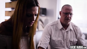 Preview 2 of Xxxe Bd - Dirty old guy fucked hard sexy redhead teen Scarlett Mae because she cheated