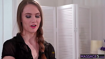 Preview 1 of Ass Slap Punishment - Horny hot teen Lily Rader rode brunettes Samantha Hayes sweet face after massage