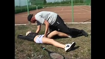 Preview 1 of Marjay Porn - Young blonde bimbo Joelle lowered the boom on her boyfriend to play tennis with her ancle injury thought he had paid court occupation and all required equipment
