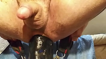 Preview 2 of Emily Brownin - Lovitstretched takes titan dildo in his ass