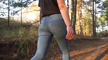 Preview 2 of Hijra Fucking Video Com - Worship My Walking Wiggle Ass In Blue Jeans