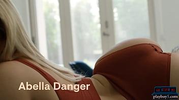 Preview 1 of Pr Bed - Big round ass pornstar blonde Abella Danger solo striptease and posing