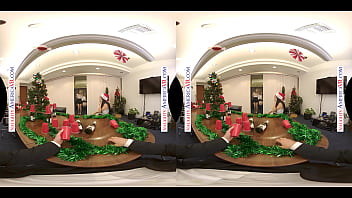 Preview 1 of ThrobBing Cock - Your sexy coworkers Ashley Lane,  Gracie May Green and Stephanie West give you a naughty Happy Holidays ending!