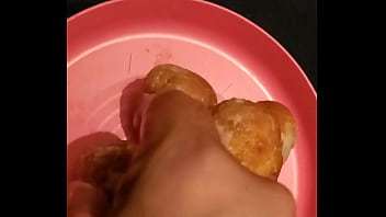 Preview 4 of Busty Indyan - Cum covered donut holes are a nice treat.