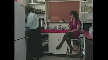 Preview 1 of Busty Eva Notty Moms - Curly brunette Samantha York gets her ass cummed on while bent over bar stool