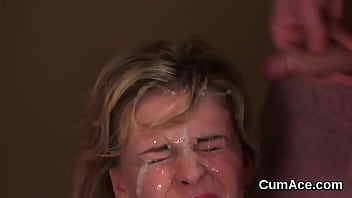 Preview 4 of Bound Cunt Whipping - Kinky hottie gets cum shot on her face sucking all the load
