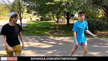 Preview 1 of Tiny Girl Getting Fucked - A conservative man fucks two young cute stepbrothers after gardening