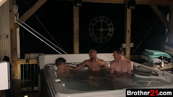 Preview 1 of Acp Christian N Scarlet Lavey - Three stepbrothers decide to spend some time together at the hot,  steamy jacuzzi