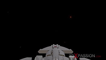 Preview 1 of Dirty Johnny - Sci-fi sex. 3d hot dickgirl plays with a sexy girl in the space station