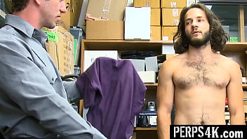Preview 1 of Www Vpron Com - Shoplifting Twink Fucked and Slapped Around until His Furry Chest Is Covered in Two Loads of Cum - Perps4k