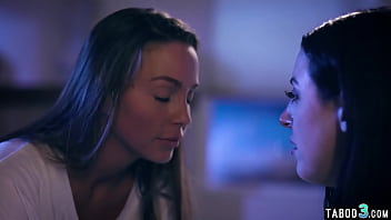 Preview 2 of Anushka Ss - Naughty lesbian teen Abigail Mac consoling her chubby MILF neighbor Angela White