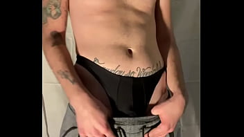 Preview 1 of Secretly Sex Mom And Son - italian guy in thong shows cock