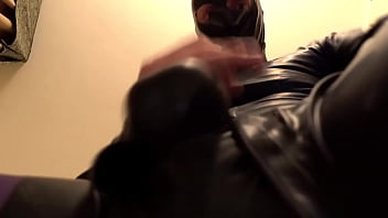 Preview 3 of Afrcan Fat Mam - Latexitaly enjoys his purple latex stockings