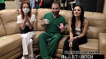 Preview 2 of Porrno Con Lisensiadas - Blaire Celeste Gives Two Blowjobs Before Getting Blasted With Cum,  Nurses POV