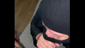 Preview 4 of Boob Fist - Thick white girl in ski mask sucks big black dick