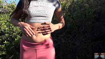 Preview 4 of Indio Bbw - Sexy Belly Button Poke Outdoors
