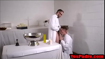 Preview 1 of Small Large Tits - Catholic Boy Prays at the priests hard cock - YesPadre.com
