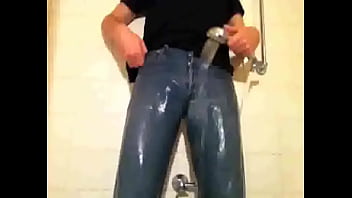 Preview 4 of Asians Pussy Eat - Light blue Levis 501 wet under the shower :-)