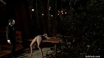 Preview 2 of Trib Orgasm - Bound babes anal fucked in woods