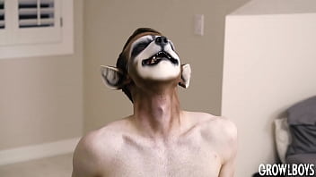 Preview 4 of Www Xvdos In - Hairy twink werewolf furry jock fucked bareback by Satyr landlord cums