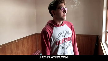 Preview 1 of Natya Solemen - Latin nerd gets big dick jerked off by oily hand