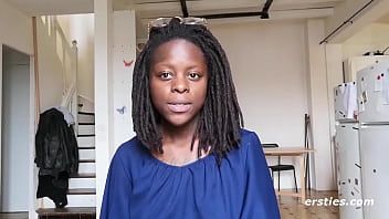 Preview 2 of Washroom Sexy Video - Sweet Ebony Amateur Getting Herself Off