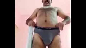Preview 2 of Granny Feet Licking - Hairy bald desi uncle show off his cock 1