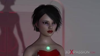 Preview 2 of Sheery Devi Super Xxx Sex Vidio - Hot sci-fi android dickgirl plays with a sexy horny blonde in the space station