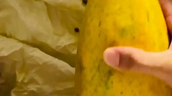 Preview 4 of 45 Cm Komplett In Den Arsch - ASMR  Boy Fucks Papaya