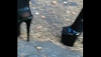 Preview 2 of X Video S - Lady L walking xtreme black high heels.